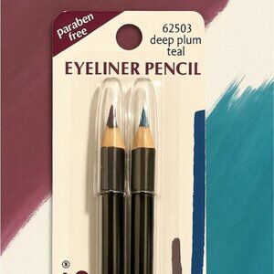 Colormates Eyeliner Pencil Duo 62503 Deep Plum Teal Paraben Free Makeup Eye Line